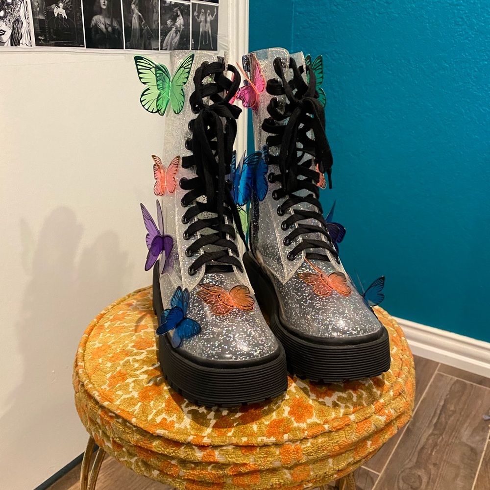 Dolls Kill Club Ex Butterfly Boots